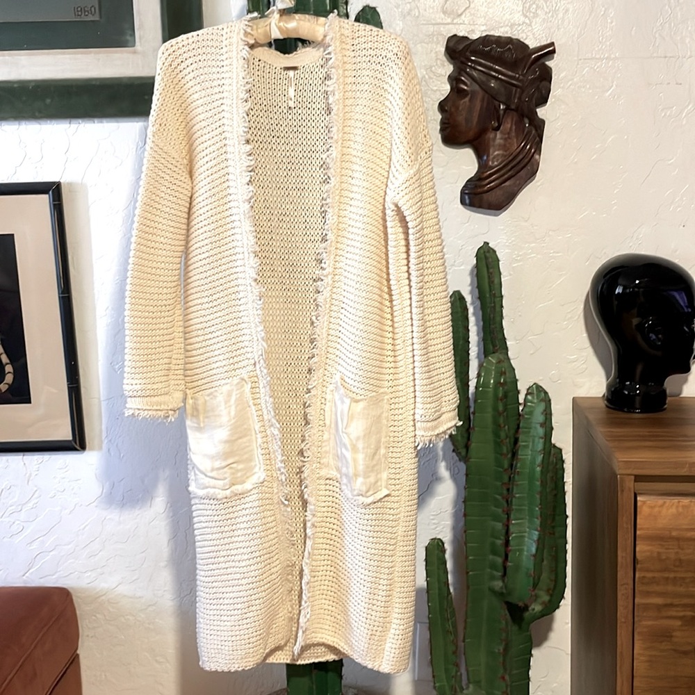 Free People Woodstock Cardigan in Ivory Size XS